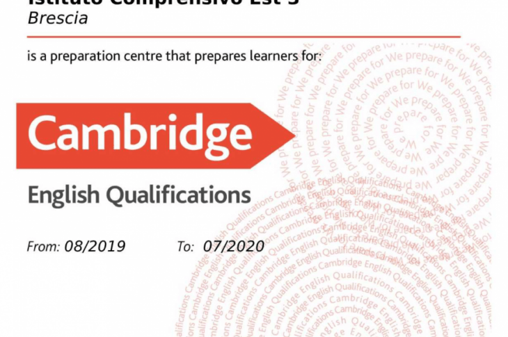 Certificato Cambridge 2019-2020